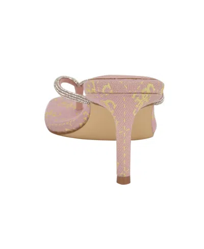 Guess Women's Mayan Rhinestone Thong Kitten Heel Sandals In Light Pink