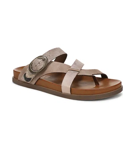 Blowfish Malibu Women's Lilac Thong Slide Platform Sandals In Oak Faux Leather