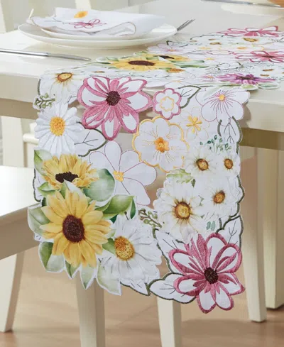 Elrene Sunflower And Daisies Allover Table Runner, 13" X 36" In Multi