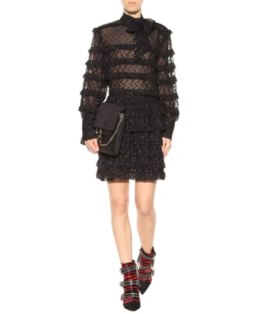 Shop Isabel Marant Fil Coupé Ruffled Skirt In Black