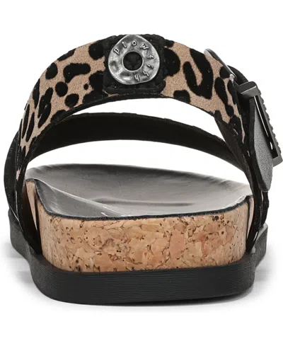 Blowfish Malibu Women's Leopard Brown Footbed Sandals - Lance In Black,leopard Faux Leather