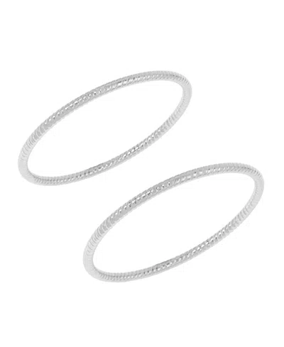 Robert Lee Morris Soho Textured Bangle Bracelet Set In Silver
