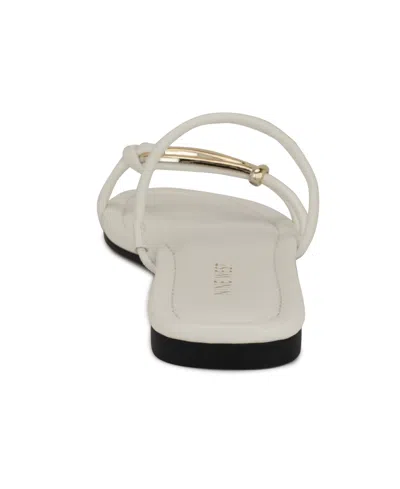 Nine West Women's Tigra Strappy Flat Sandals In White