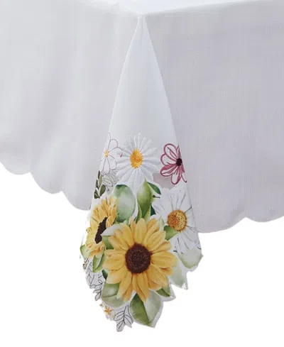 Elrene Sunflower And Daisies Cutwork Tablecloth, 60" X 84" In Multi