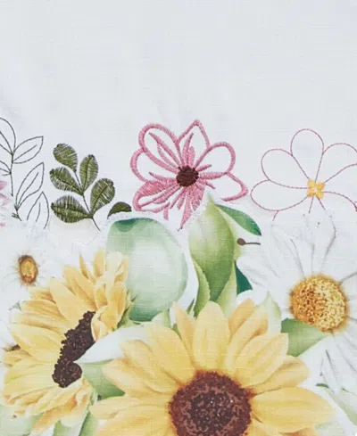 Elrene Sunflower And Daisies Cutwork Tablecloth, 60" X 84" In Multi