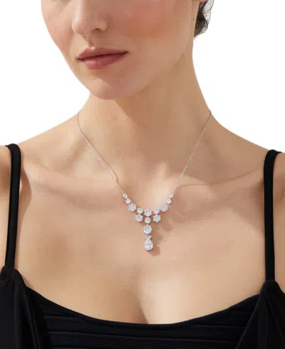 Eliot Danori Silver-tone Cubic Zirconia Statement Necklace, 16" + 2" Extender, Exclusively At Macy's In Rhodium