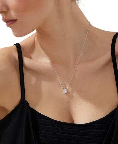 Eliot Danori Silver-tone Cubic Zirconia Pendant Necklace, 16" + 2" Extender, Exclusively At Macy's In Rhodium
