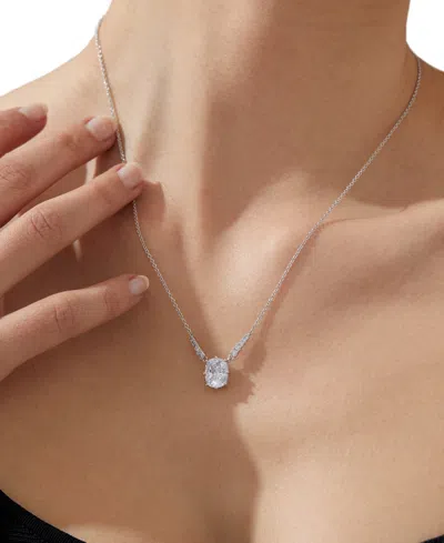 Eliot Danori Silver-tone Cubic Zirconia Pendant Necklace, 16" + 2" Extender, Exclusively At Macy's In Rhodium