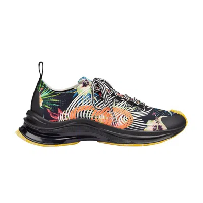 Pre-owned Gucci Run Sneaker 'floral' In Black