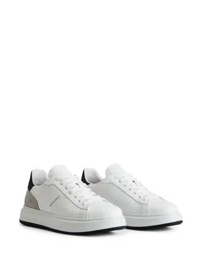 Woolrich White Front Lace-up Sneakers With Perforated Toebox In White
