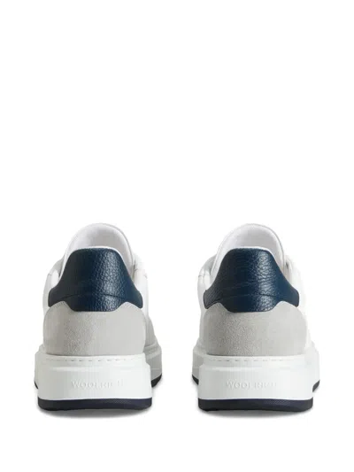 Woolrich White Front Lace-up Sneakers With Perforated Toebox In White