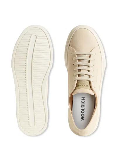 Woolrich Leather Sneakers In Neutrals