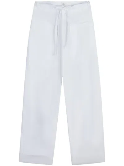 Tod's Pants In Poplin With Drawstring In White
