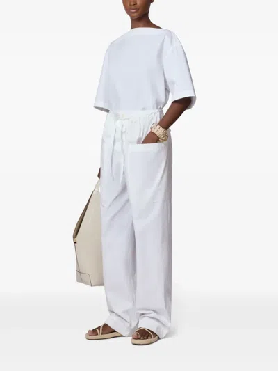Tod's Pants In Poplin With Drawstring In White