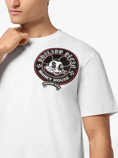 Philipp Plein Jersey T-shirt Round Neck Ss Money Mouse In White