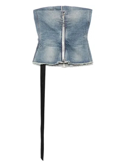Rick Owens Drkshdw Bustier Top In Blue