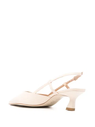 Stuart Weitzman Vinnie Leather Kitten Slingback Pumps In Neutrals