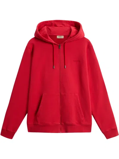 Woolrich Fleece Zip-up Hoodie In Red