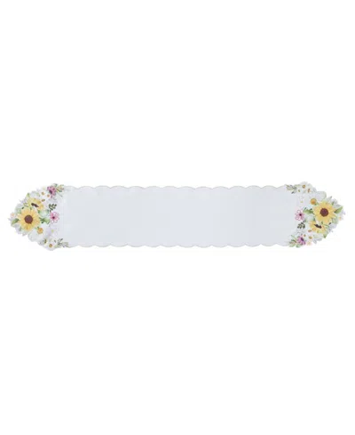 Elrene Sunflower And Daisies Cutwork Table Runner, 13" X 70" In Multi