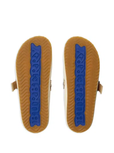 Burberry Slippers In Pelle Scamosciata Sabbia  Donna In Beige O Tan