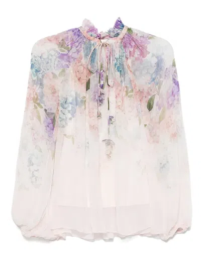 Zimmermann Billow Dawning Blouse In Multicolor