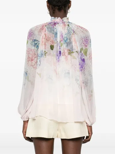 Zimmermann Billow Dawning Blouse In Multicolor