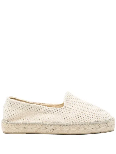 Manebi Flat Net Espadrilles Cream Net In 中性色