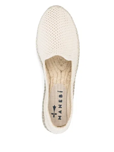 Manebi Flat Net Espadrilles Cream Net In 中性色