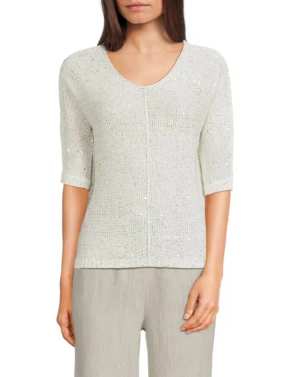 Wdny Women's Glitter Knit Top In Cream