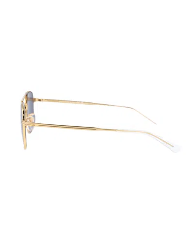Montblanc Mb0363s Sunglasses In Gold-gold-light Blue