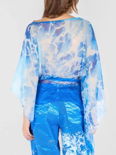 Roberto Cavalli Silk Blouse In Blau