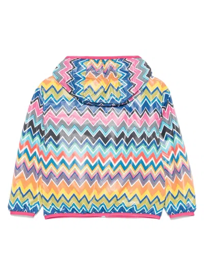 Z字形图案印花夹克