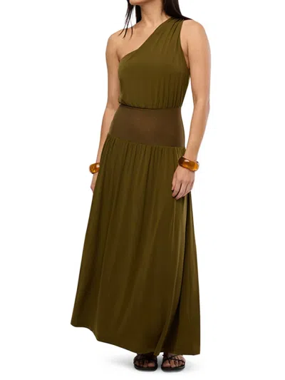 Weworewhat One-shoulder Maxi Dress In Avocado