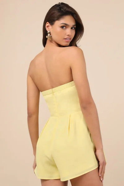 Lulus Inez Light Yellow Tie-front Romper In Light Yellow