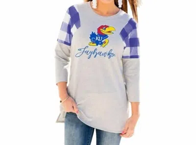 Gameday Couture University Of Kansas Get In Check Tunic In Grey/purple In Multi