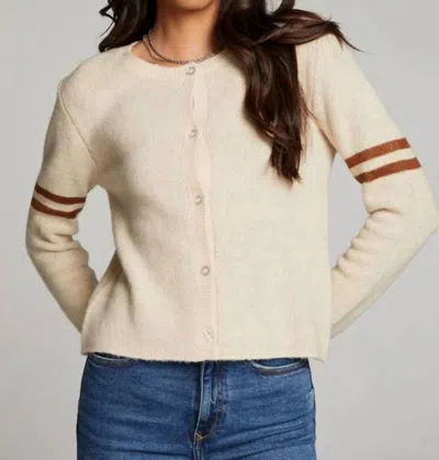 Chaser Ying Yang Cardigan In Cappucino In Multi