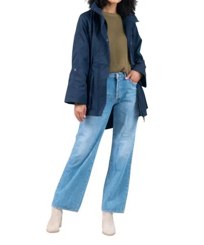 Anorak Crinkle Rain Jacket In Mid Navy In Multi