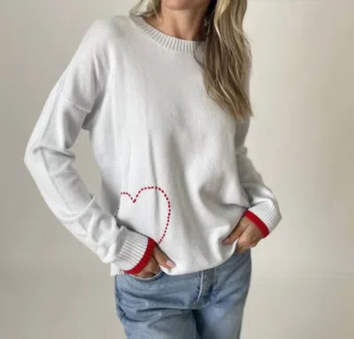 Six/fifty Pookie Graphic Sweater With Heart In Light Blue