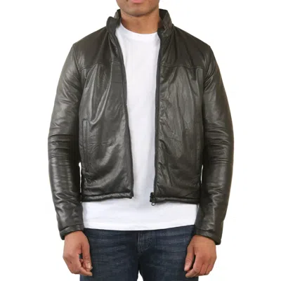 Truclothing Reversible Quilted Leather Jacket In Black