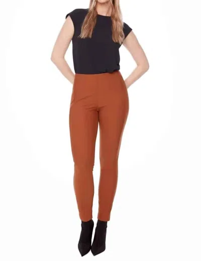 Up Solid Precision Ponte Shaping Full-length Pant In Camel In Brown