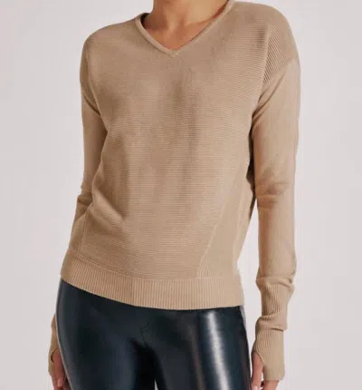 Blanc Noir Portola V Neck Sweater In Irish Cream In Multi