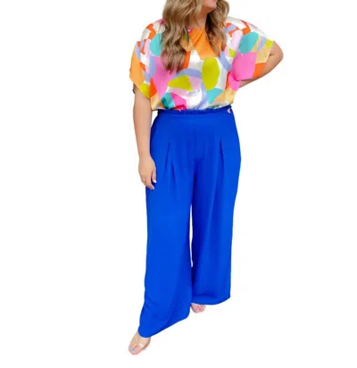 Llove Timeless Threads Pants - Plus In Royal Blue In Blue