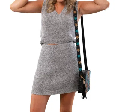 Tcec V-neck Sweater Tank Set In Grey In Grey