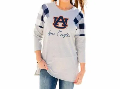 Gameday Couture Auburn University Get In Check Tunic In Grey/navy In Multi