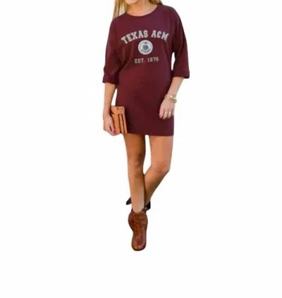 Gameday Couture Texas A & M University Perfect To A Tee In Burgundy In White