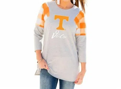 Gameday Couture University Of Tennessee Get In Check Tunic In Grey/orange In Multi