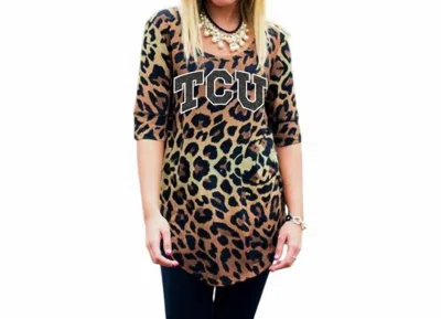 Gameday Couture Tcu Logo Tunic In Leopard In Multi