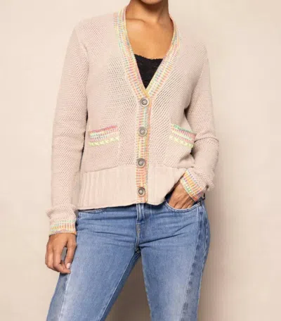 Lisa Todd Double Track Cardigan In Vellum/ink In Multi