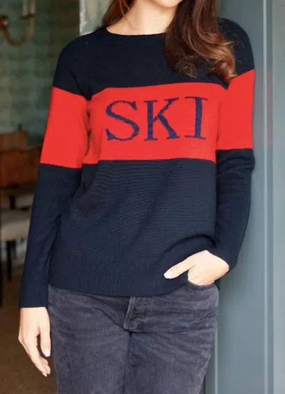 Sail To Sable Colorblock Ski Sweater In Navy/red In Multi