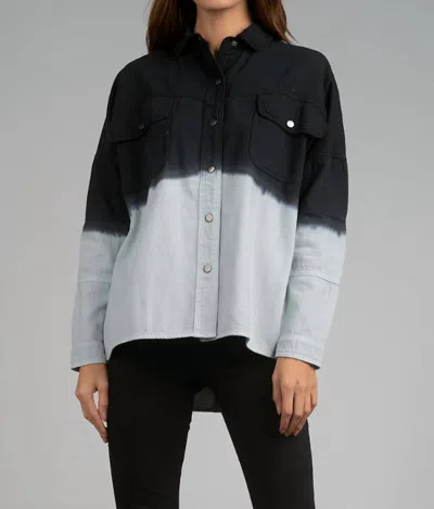 Elan Dip Dye Rock & Roll Jacket In Black/grey Dip Dye In Multi